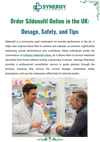 Order Sildenafil Online in the UK Dosage, Safety, and Tips