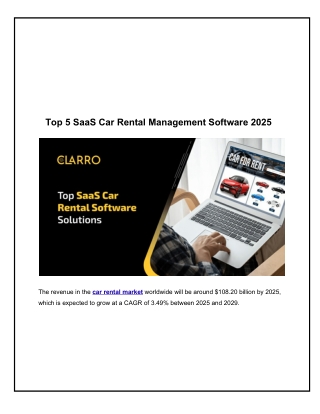 Top 5 SaaS Car Rental management Software 2025