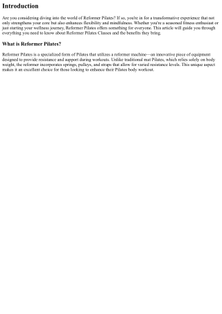 Reformer Pilates Classes: What You Need to Know Before You Start