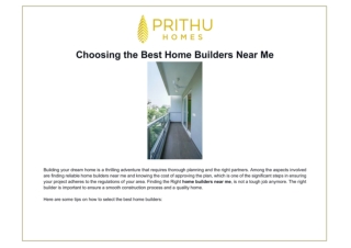 Choosing the Best Home Builders Near Me