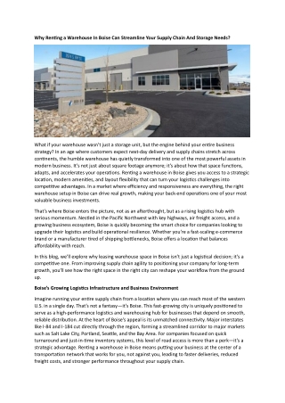 Warehouse Space For Rent Boise Idaho