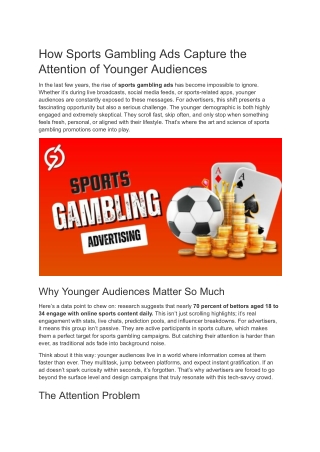 How Sports Gambling Ads Capture the Attention of Younger Audiences