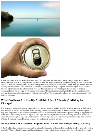 That Is Accountable When A Bike Hits An Opened Up Automobile Door?