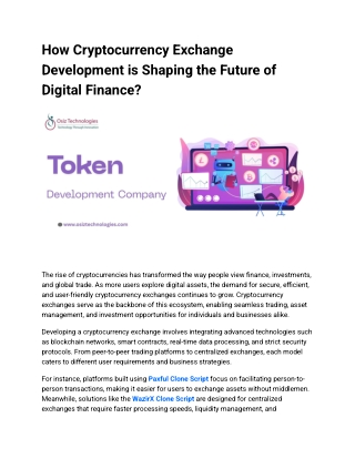 How Cryptocurrency Exchange Development is Shaping the Future of Digital Finance_