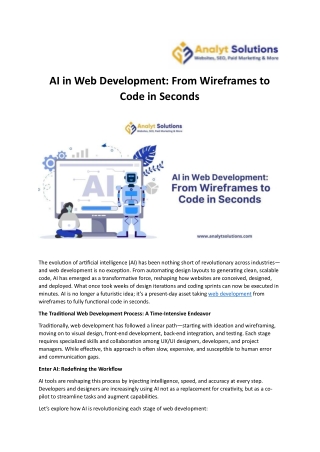 AI in Web Development From Wireframes to Code in Seconds