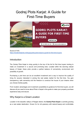 Godrej Plots Karjat_ A Guide for First-Time Buyers