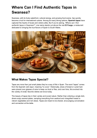 Where can I find authentic tapas in Swansea_