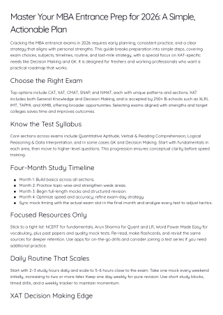 Master Your MBA Entrance Prep for 2026