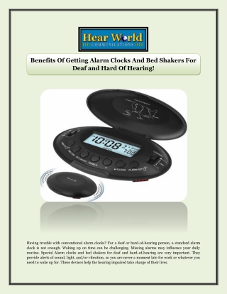Benefits Of Getting Alarm Clocks And Bed Shakers For Deaf and Hard Of Hearing