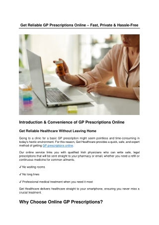Get Reliable GP Prescriptions Online – Fast, Private & Hassle-Free