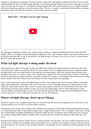 Top-Rated Red Light Therapy Near Me: Chicago Edition