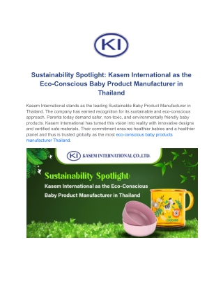 Sustainability Spotlight_ Kasem International as the Eco-Conscious Baby Product Manufacturer in Thailand