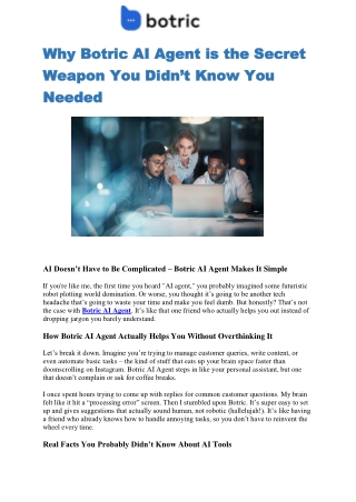 Botric AI Agent – Intelligent AI Agent for Smarter Business Solutions