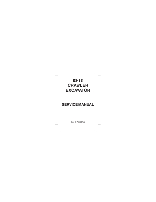 New Holland EH15 Hydraulic Excavator Service Repair Manual Instant Download