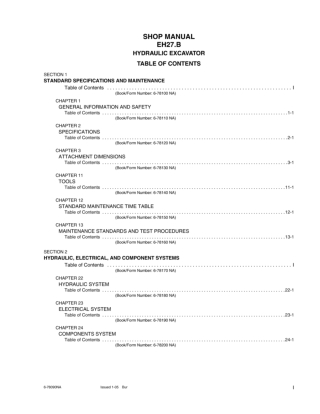 New Holland EH27B Hydraulic Excavator Service Repair Manual Instant Download