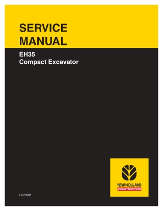 New Holland EH35 Compact Excavator Service Repair Manual Instant Download