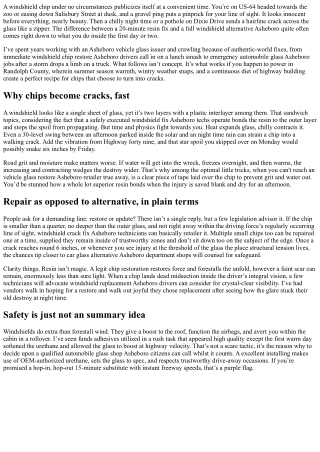 Windshield Repair Asheboro: Fixing Chips Before They Crack