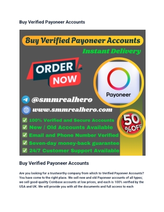 Buy Verified Payoneer Accounts