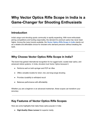 Vector Optics Rifle Scope in India