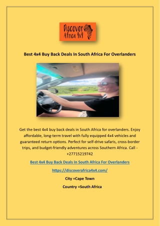 Buy A 4x4 With Return Agreement In South Africa