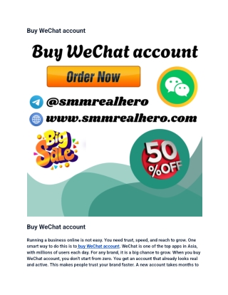 Buy WeChat account