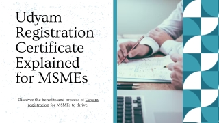 Udyam Registration Certificate Explained for MSMEs