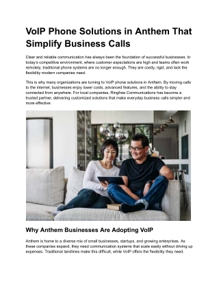 VoIP Phone Solutions in Anthem That Simplify Business Calls