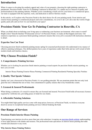 Precision Finish: Your Go-To Painting Contractor in Roseville, CA