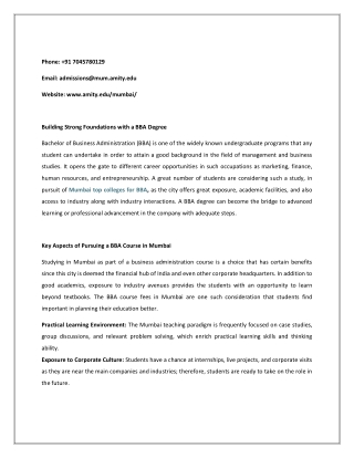 Building Strong Foundations with a BBA Degree