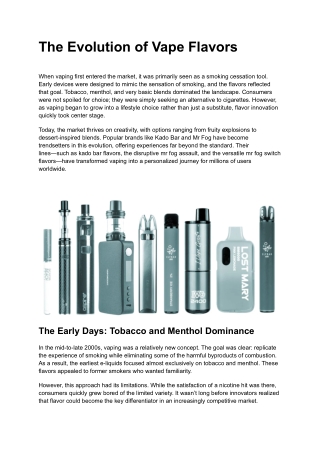The Evolution of Vape Flavors