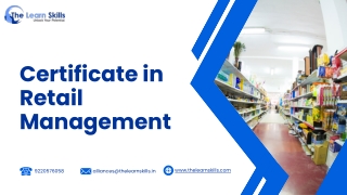 Certificate in Retail Management – Professional Training by The Learn Skills