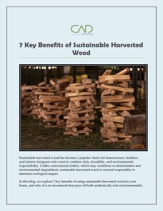 7 Key Benefits of Sustainable Harvested Wood