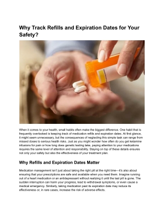 Why Track Refills and Expiration Dates for Your Safety