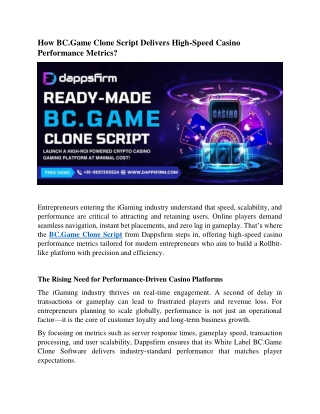 Ensure Quick ROI Growth Using Smart and Secure BC.Game Clone Script Design