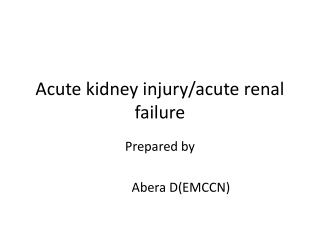Acute kidney injury