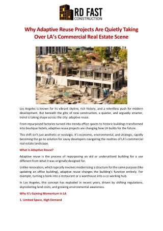 Why Adaptive Reuse Projects Are Quietly Taking Over LA’s Commercial Real Estate Scene