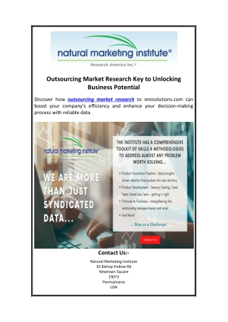 Outsourcing Market Research Key to Unlocking Business Potential