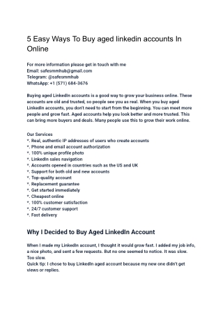 5 Easy Ways To Buy aged linkedin accounts In Online