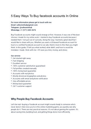 5 Easy Ways To Buy facebook accounts In Online