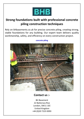 Strong foundations built with professional concrete piling construction techniques