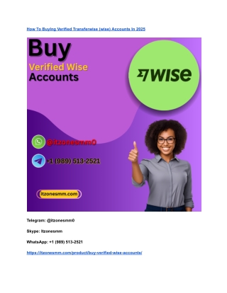 How To BuyIng Verified Transferwise (wise) Accounts In 2025