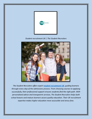 Student recruitment UK