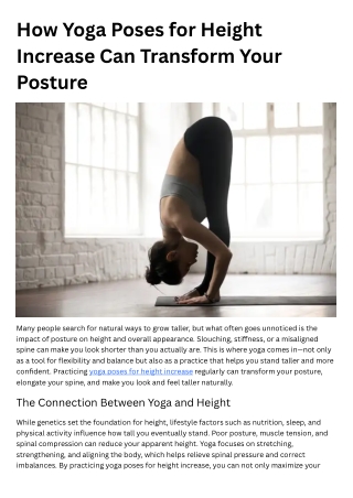 How Yoga Poses for Height Increase Can Transform Your Posture