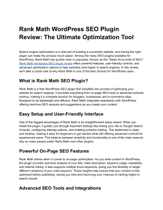 Rank Math WordPress SEO Plugin Review_ The Ultimate Optimization Tool