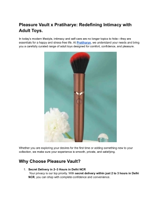 Pleasure Vault x Pratiharye Redefining Intimacy with Adult Toys.