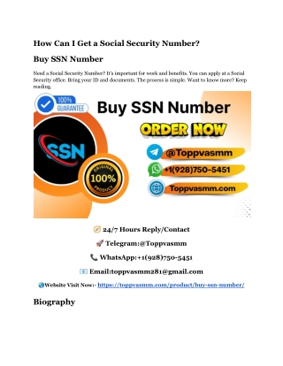 How Can I Get a Social Security Number