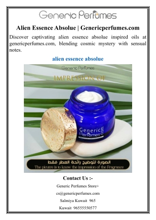 Alien Essence Absolue  Genericperfumes