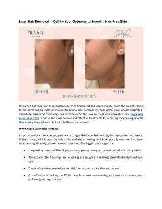 Laser Hair Removal in Delhi: Your Gateway to Smooth, Hair-Free Skin