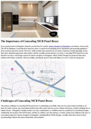 Concealing MCB Panel Boxes in Mangalore Homes: Blending Safety with Style