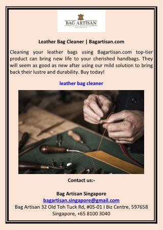 Leather Bag Cleaner  Bagartisan.com